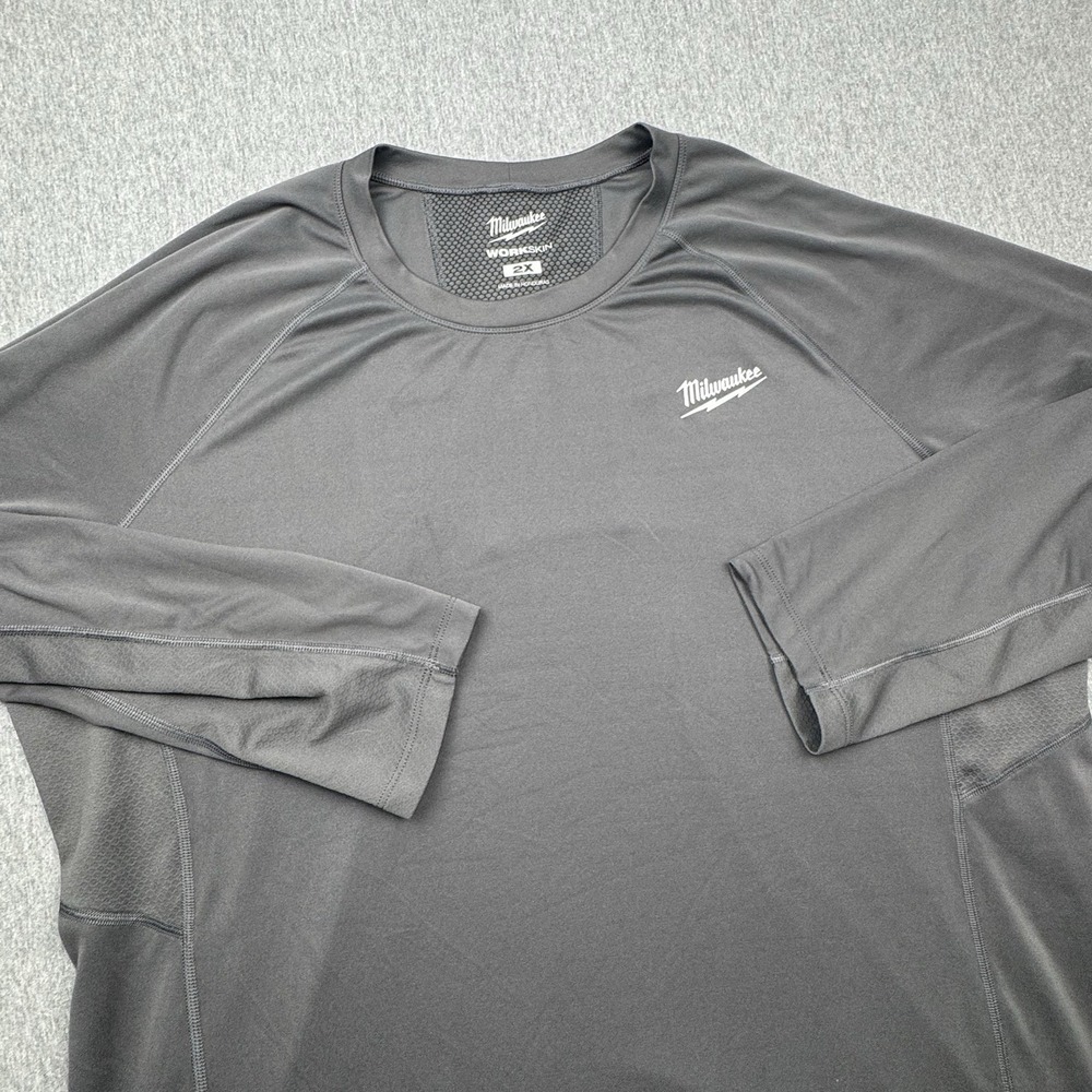 Milwaukee Workskin Performance Shirt Mens 2X Gray Workwear Crewneck Long Sleeve